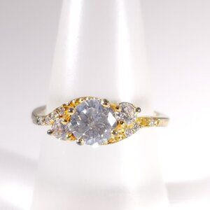Simulated Diamond 14k Sterling Silver Size 5